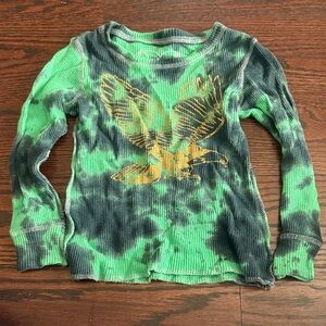 Dirtee Hollywood Green and Black Tie-Dye Long Sleeve Tee